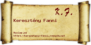 Keresztény Fanni névjegykártya