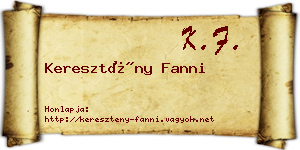 Keresztény Fanni névjegykártya